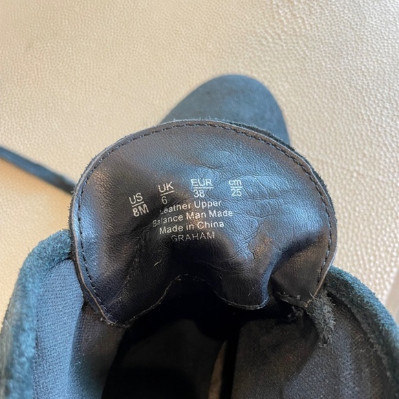 Carlos Santana Blue Suede Lace Up Ankle Boots - Picture 5 of 5